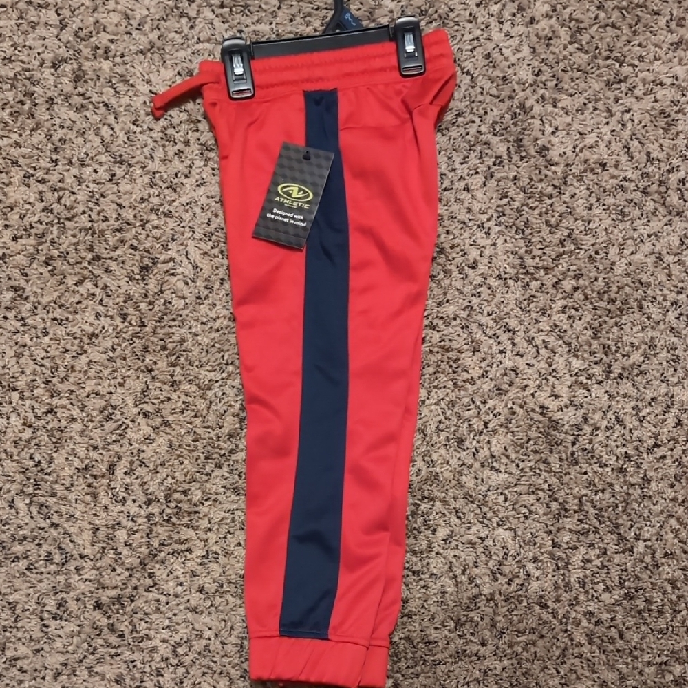 MV Sport Kids Sweatpants in Red and Navy